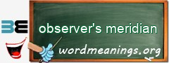 WordMeaning blackboard for observer's meridian